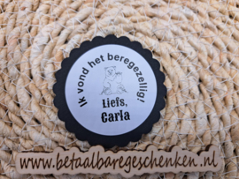 Gepersonaliseerde sticker "Afscheid" Beregezellig