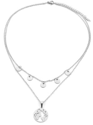 Ketting RVS wereldkaart