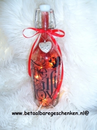 Grote fles "Gifts of Love" met licht