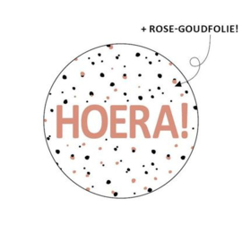 Sticker "Hoera" roze