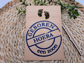 Houten kaart "Zoon"