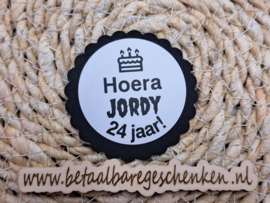 Gepersonaliseerde sticker "Verjaardag Taart"