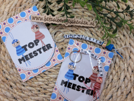 Meester gelukssleutelhanger