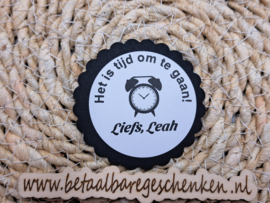 Gepersonaliseerde sticker  "Afscheid" Tijd om te gaan