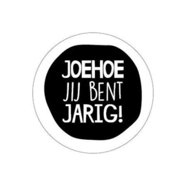 Sticker  "Joehoe jij bent jarig"