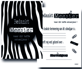 Kaart met styluspen "Meester"