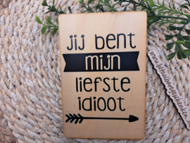 Houten Kaart "Idioot"