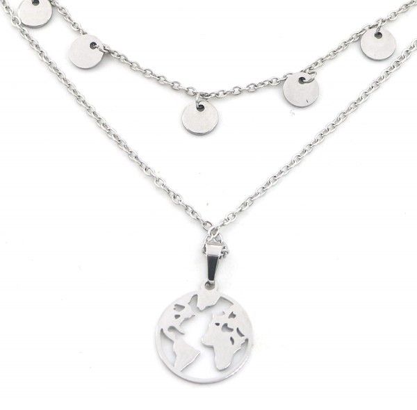 Ketting RVS wereldkaart