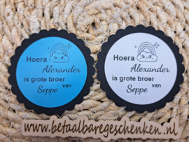 Gepersonaliseerde sticker Geboorte "Grote Broer"