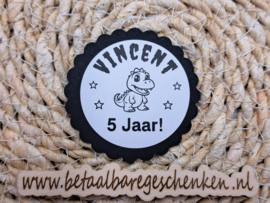 Gepersonaliseerde sticker "Verjaardag Dino"