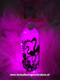 Fles "Flamingo" roze licht