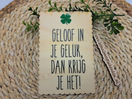 Houten kaart "Geluk"