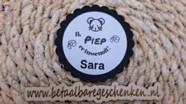 Gepersonaliseerde sticker "Afscheid" Piep