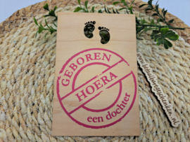 Houten kaart "Dochter"