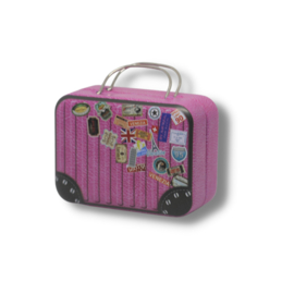 Miniatuur koffer roze