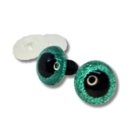 Veiligheidsogen glitter groen 8 mm
