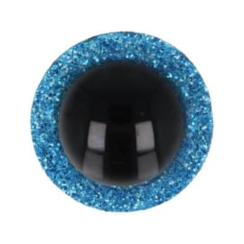 Veiligheidsogen glitter 8 mm licht blauw