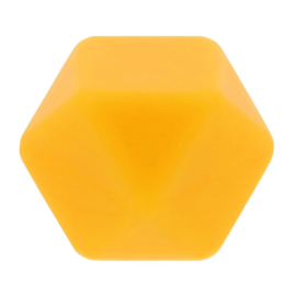 Siliconen Kraal Hexagon 14 mm nr. 645 geel