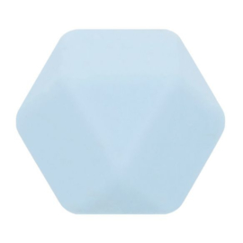 Siliconen kraal hexagon 17 mm nr. 258 lichblauw