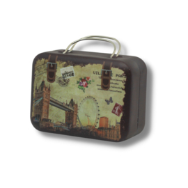 Miniatuur koffer donker bruin