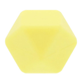 Siliconen Kraal Hexagon 14 mm nr. 638 licht geel
