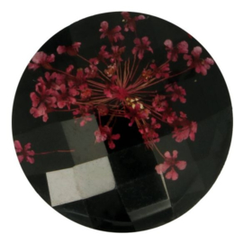 Handgemaakte bloemenknoop nr. 000 zwart 25mm