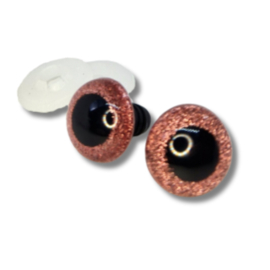 Veiligheidsogen glitter roze 8 mm