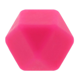 Siliconen Kraal Hexagon 14 mm nr. 686 roze