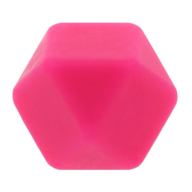 Siliconen kraal Hexagon 17 mm nr. 786 Roze