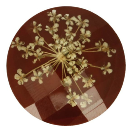Handgemaakte bloemenknoop nr. 932 bruin 25mm