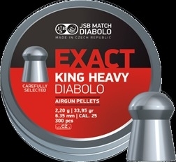 JSB Exact King Heavy .25 - 2,2 gram   6.35 mm  /  300 stuks