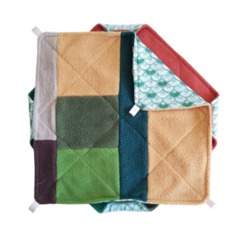 DubbelDekker (groene waaiers met patchwork natuurlijke kleuren)