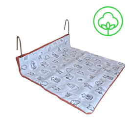 Radiatorhangmandje (diertjes grijs met roestbruin)