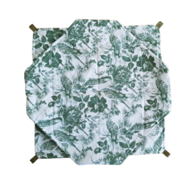 DubbelDekker (groen pauwen met patchwork natuurlijke kleuren)