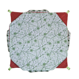 DrieDubbelDekker (groen printje met roestbruin)