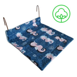 Radiatorhangmandje (zeepaardjes met lichtblauw)