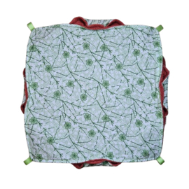 DrieDubbelDekker (groen printje met roestbruin)