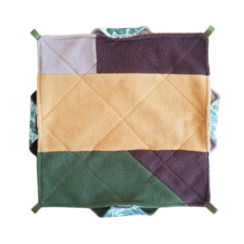 DubbelDekker (groen pauwen met patchwork natuurlijke kleuren)