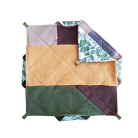 DubbelDekker (groen pauwen met patchwork natuurlijke kleuren)