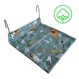 Radiatorhangmandje (dieren met mintgroen)