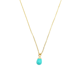Ketting Druppel Turquoise | Goud