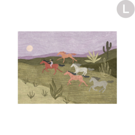 Wandkleed ''Running horses"