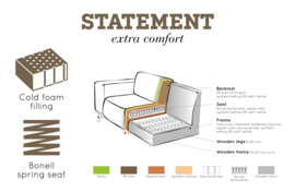 1-zits element Statement eco leer grijs