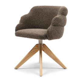 Eetkamerstoel met arml.   Burlington Swivel  Mountain Weave Lush Brown