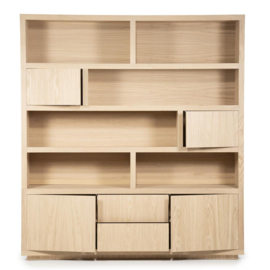 Kabinet Helsinki 200x220cm 2-delig 4-drs. 2 laden - naturel