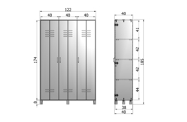 Opberggigant lockerkast 3 deurs wit