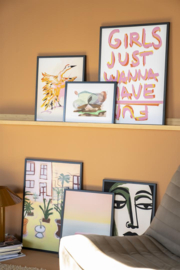 Art print "P.S Written By A Girl '' incl. lijst