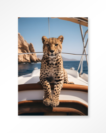 Art print "Sailboat Cheetah " incl. lijst
