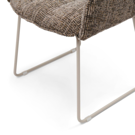 Eetkamerstoel met arml. High Line tweed bruin