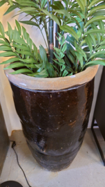 Zwarte grote pot XXL, Ø 57 cm, Hoogte 92 cm